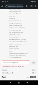 LIFESTYLE270 coupon verification screenshot