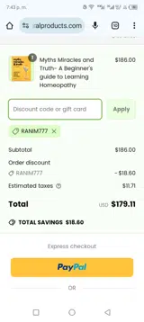 BestMade Natural Products coupon verification screenshot