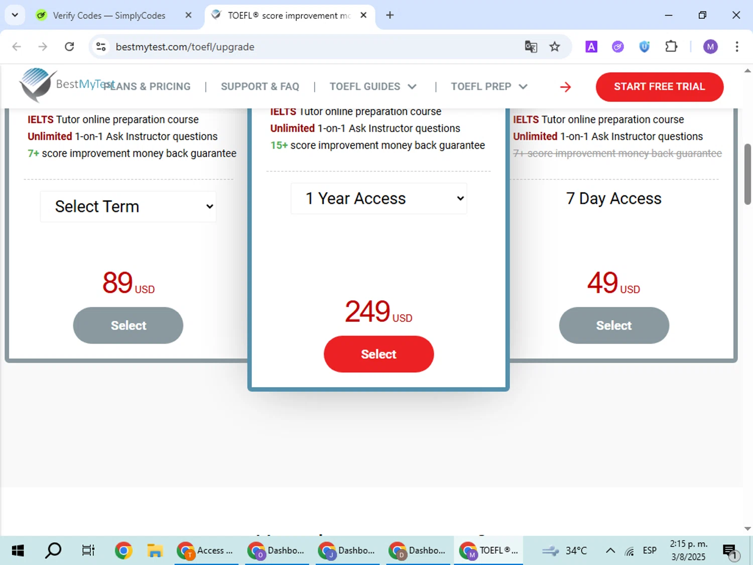 BestMyTest promo code screenshot showing code COUPONTOPAY applied at BestMyTest checkout page. Uploaded by SimplyCodes community member VoucherScout6115 on Aug 3, 2025