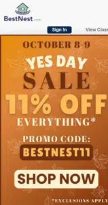 BESTNEST11 coupon verification screenshot