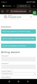 SAVE10 coupon verification screenshot
