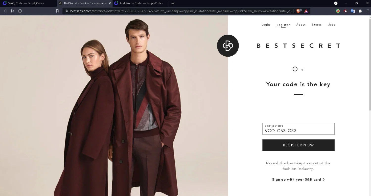 BestSecret.com checkout page showing BestSecret.com promo code box | Screenshot taken by SimplyCodes community member on Oct 27, 2021