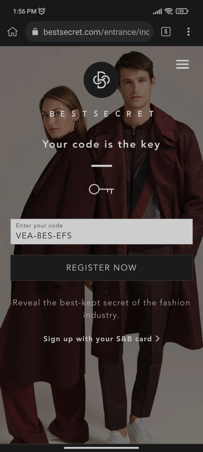 BestSecret.com checkout page showing BestSecret.com promo code box | Screenshot taken by SimplyCodes community member on Feb 3, 2022