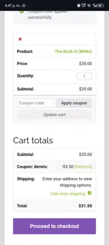 Beta Labs coupon verification screenshot