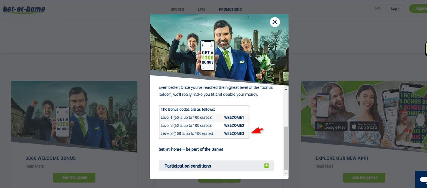 Bet at Home promo code screenshot showing code WELCOME3 applied at Bet at Home checkout page. Uploaded by SimplyCodes community member SimplyCVerlie on Jan 31, 2025