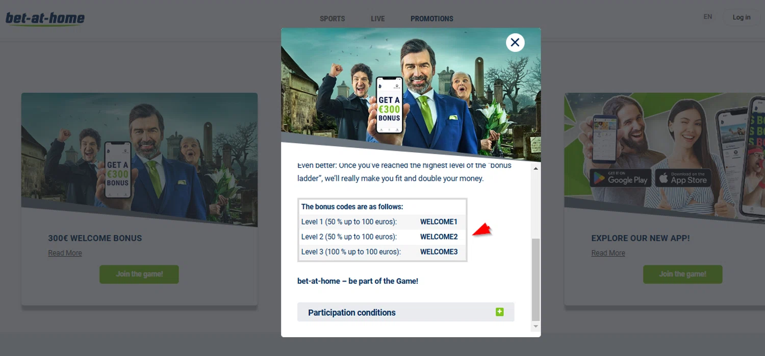 Bet at Home promo code screenshot showing code WELCOME2 applied at Bet at Home checkout page. Uploaded by SimplyCodes community member SimplyCVerlie on Feb 12, 2025