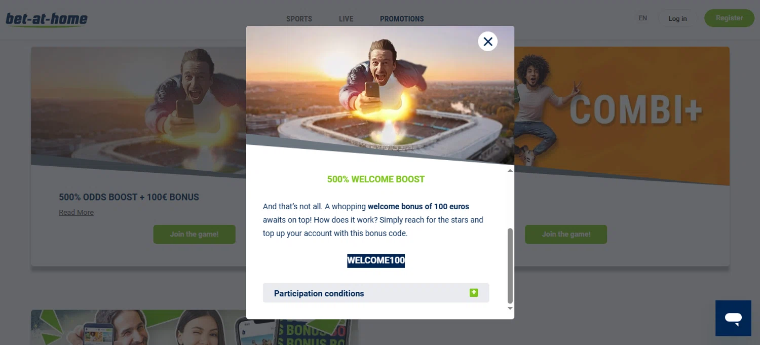 Bet at Home promo code screenshot showing code WELCOME100 applied at Bet at Home checkout page. Uploaded by SimplyCodes community member bettercallkim on Nov 16, 2025