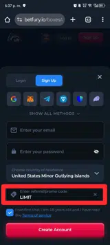 BetFury coupon verification screenshot