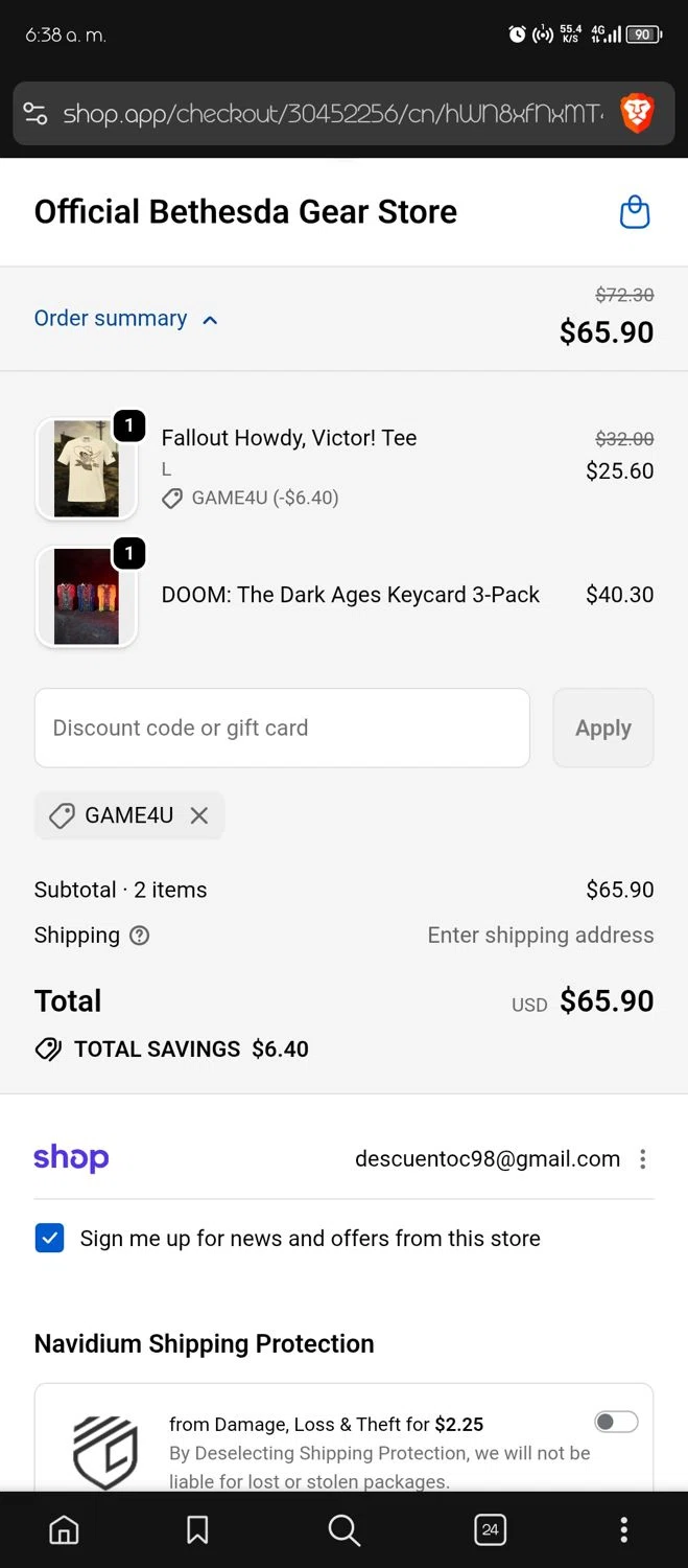 Bethesda checkout page showing Bethesda discount code box | Screenshot taken by SimplyCodes community member on Feb 19, 2026