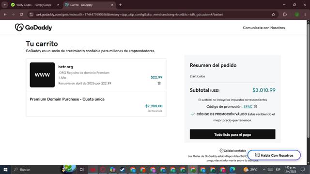 BETR checkout page showing BETR promo code box | Screenshot taken by SimplyCodes community member on Apr 12, 2025