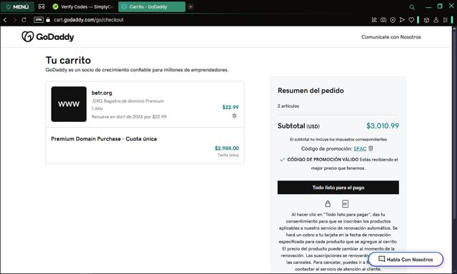 BETR checkout page showing BETR promo code box | Screenshot taken by SimplyCodes community member on Apr 12, 2025