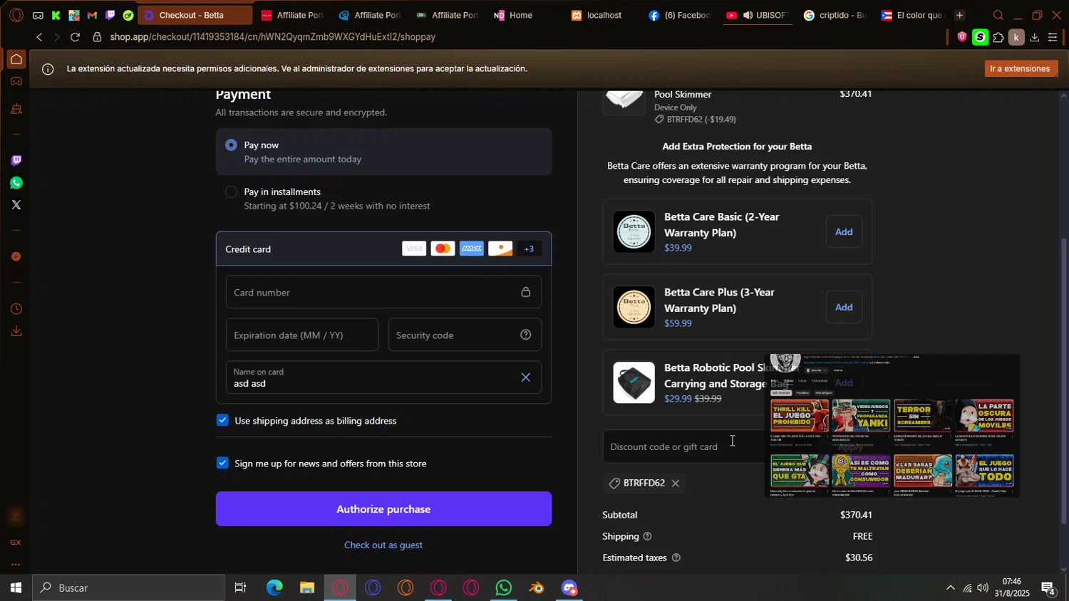 Betta discount code screenshot showing code BTRFFD62 applied at Betta checkout page. Uploaded by SimplyCodes community member Gon_Freecss on Aug 31, 2025