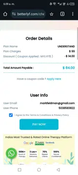 MYLYF15 coupon verification screenshot