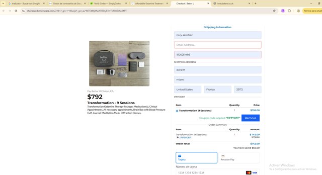 Better U checkout page showing Better U promo code box | Screenshot taken by SimplyCodes community member on Jul 31, 2025