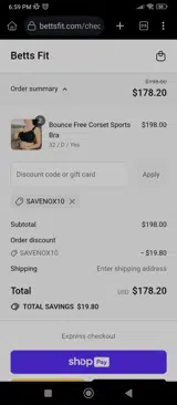 SAVENOX10 coupon verification screenshot