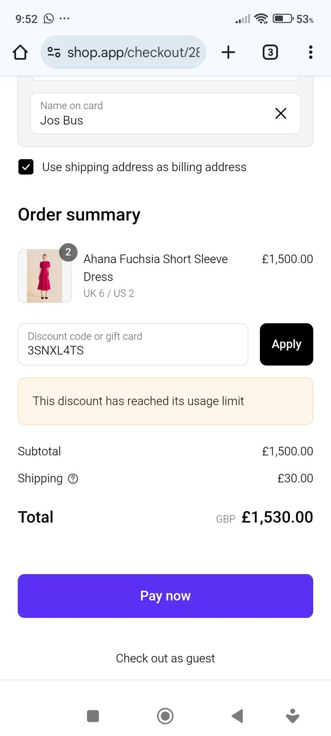 Beulah London promo code screenshot showing code 3SNXL4TS applied at Beulah London checkout page. Uploaded by SimplyCodes community member SavvySage3352 on May 23, 2025