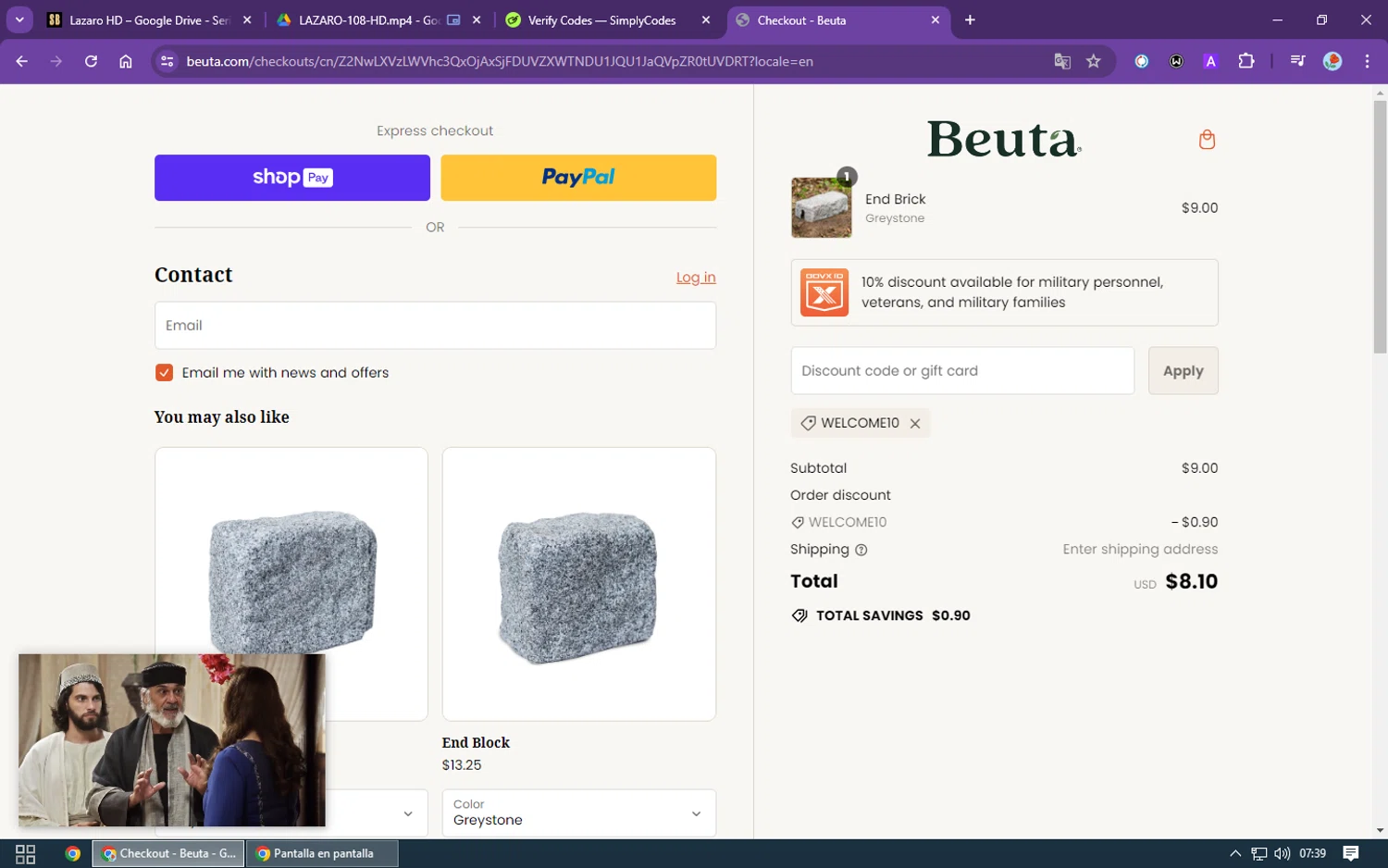 Beuta checkout page showing Beuta discount code box | Screenshot taken by SimplyCodes community member on Jun 27, 2024