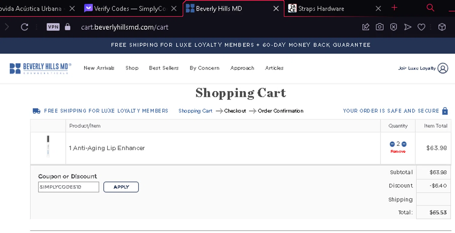 where to use Beverly Hills MD promo code box