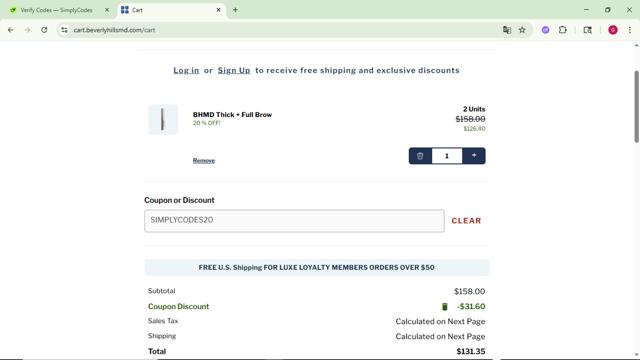 Beverly Hills MD checkout page showing Beverly Hills MD coupon code box | Screenshot taken by SimplyCodes community member on Jul 25, 2025