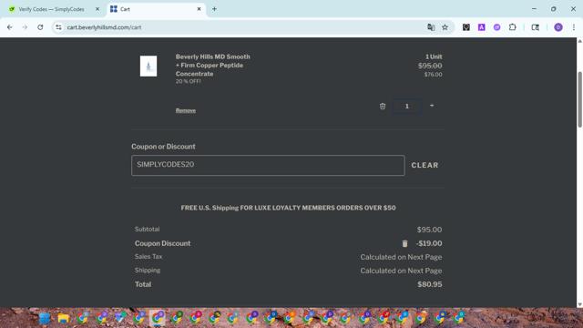 Beverly Hills MD checkout page showing Beverly Hills MD coupon code box | Screenshot taken by SimplyCodes community member on Aug 8, 2025
