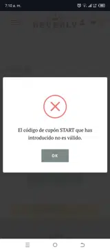 START coupon verification screenshot