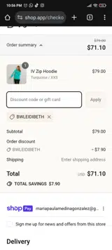 BWLEIDIBETH coupon verification screenshot