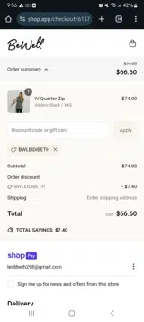 BWLEIDIBETH coupon verification screenshot