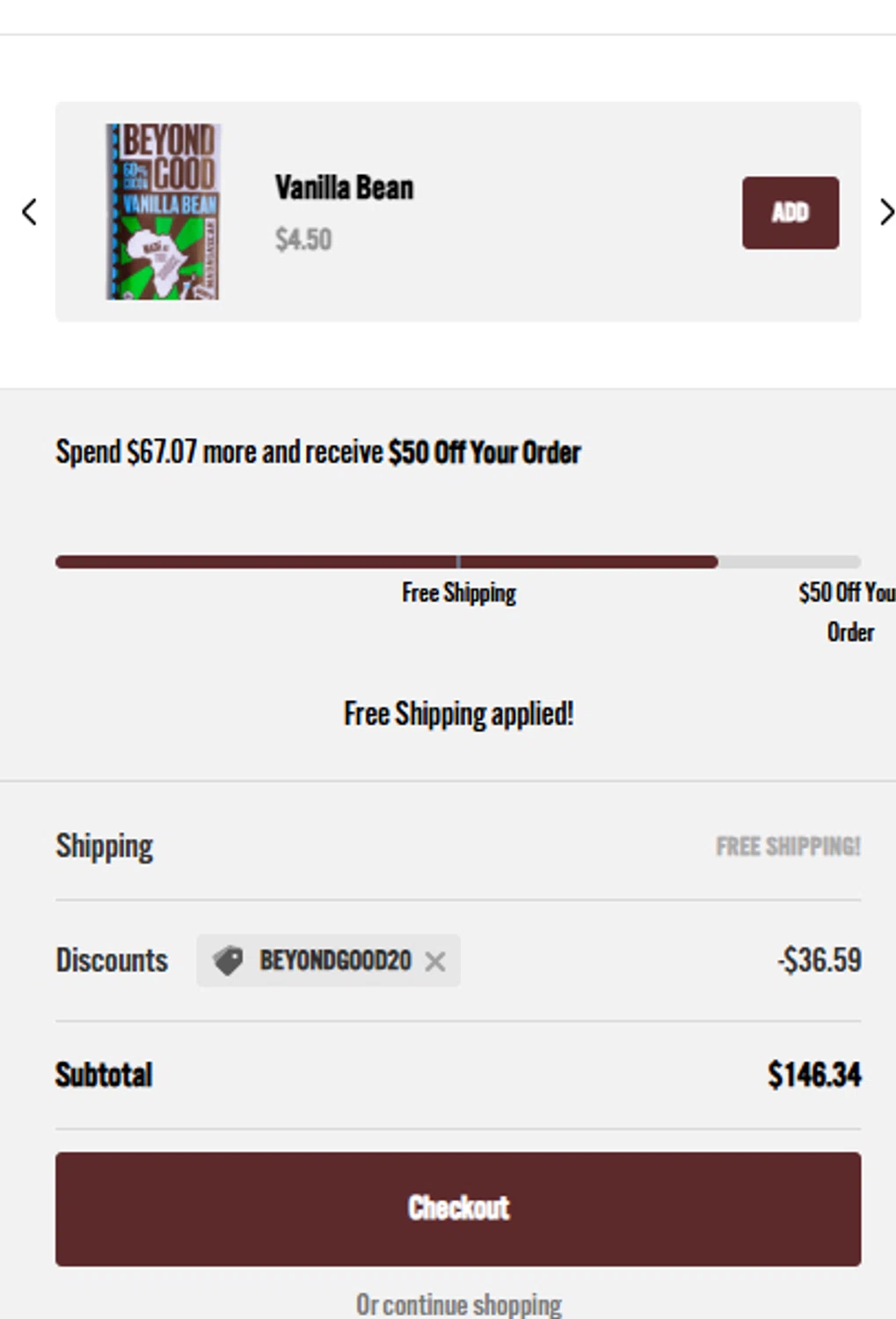 Beyond Good promo code screenshot showing code BEYONDGOOD20 applied at Beyond Good checkout page. Uploaded by SimplyCodes community member MoneyFalcon5538 on Apr 23, 2025