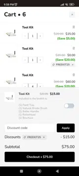 FREEKIT25 coupon verification screenshot