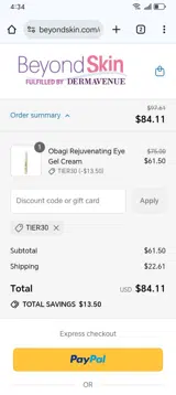 TIER30 coupon verification screenshot