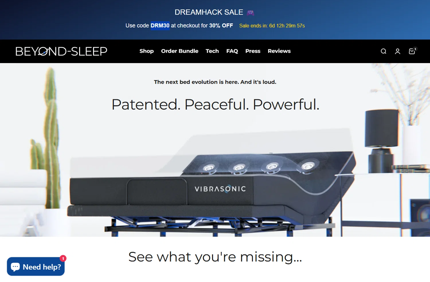 Beyond-Sleep promo code screenshot showing code DRM30 applied at Beyond-Sleep checkout page. Uploaded by SimplyCodes community member ivantorres on Nov 3, 2025