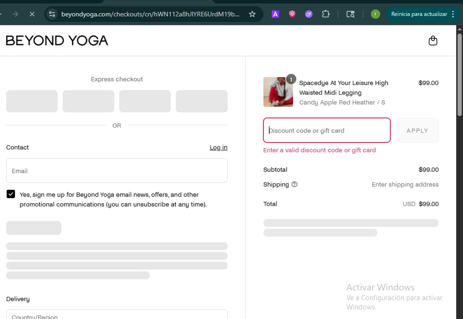 Beyond Yoga discount code screenshot showing code MARIA20 applied at Beyond Yoga checkout page. Uploaded by SimplyCodes community member BonusShopper7805 on Jul 25, 2025
