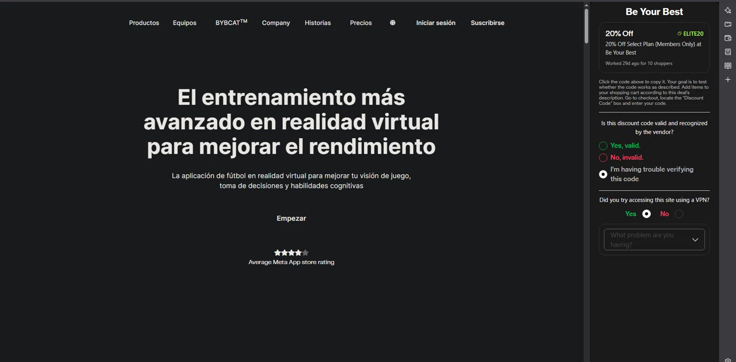 Be Your Best promo code screenshot showing code ELITE20 applied at Be Your Best checkout page. Uploaded by SimplyCodes community member POWERRANGERRED on Apr 28, 2025