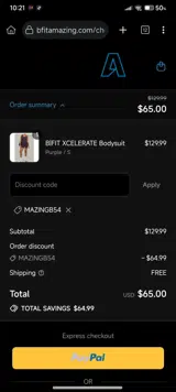 Mazingb54 coupon verification screenshot