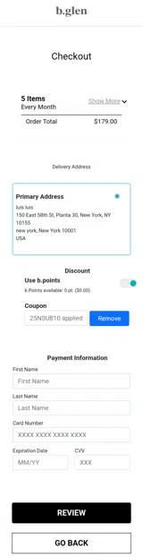 25NSUB10 coupon verification screenshot