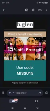 MISSU15 coupon verification screenshot