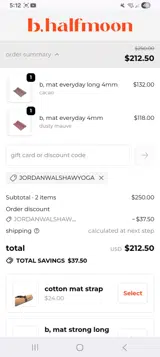 Jordanwalshawyoga coupon verification screenshot
