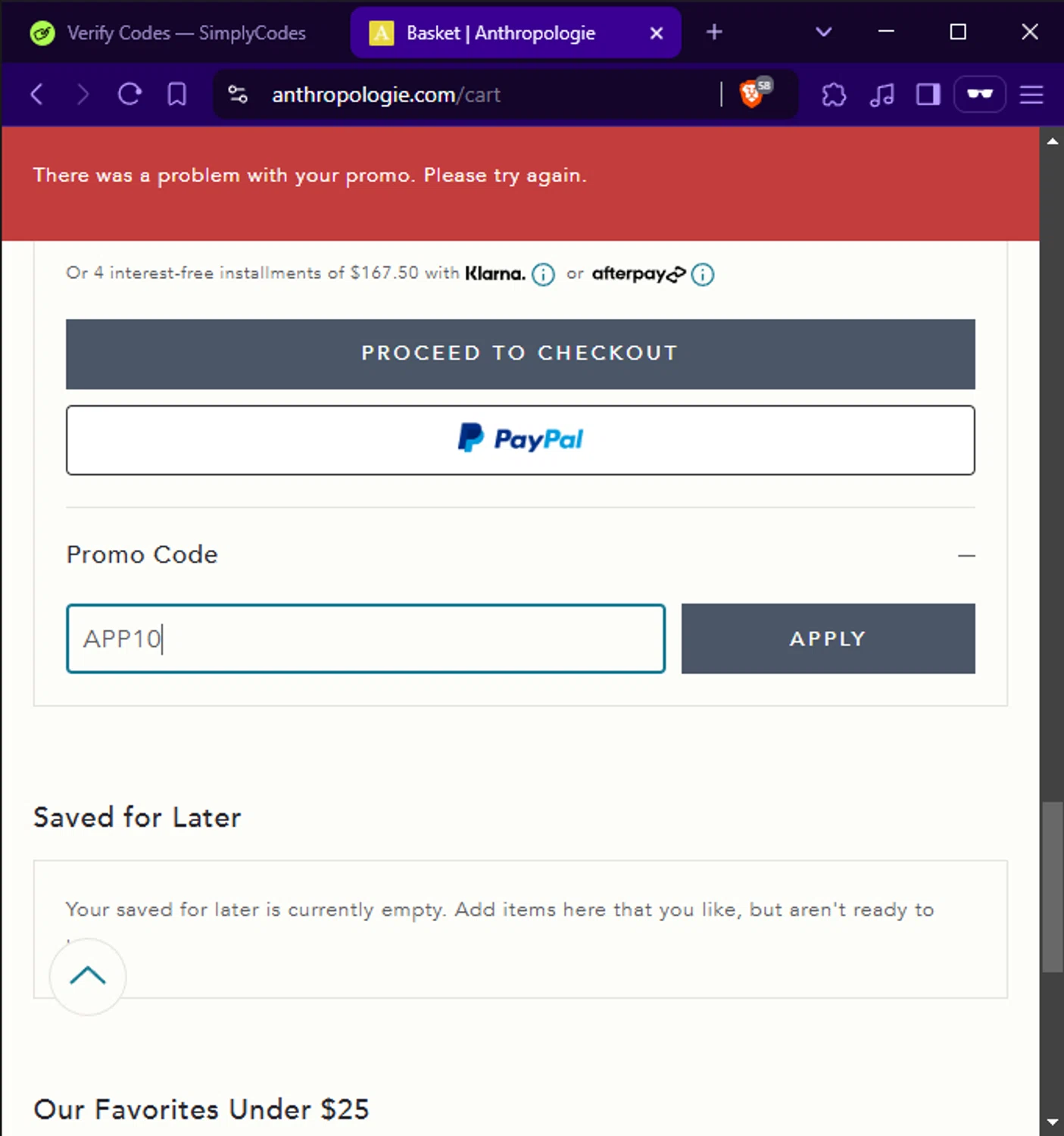 BHLDN promo code screenshot showing code APP10 applied at BHLDN checkout page. Uploaded by SimplyCodes community member Benson on Jan 28, 2025