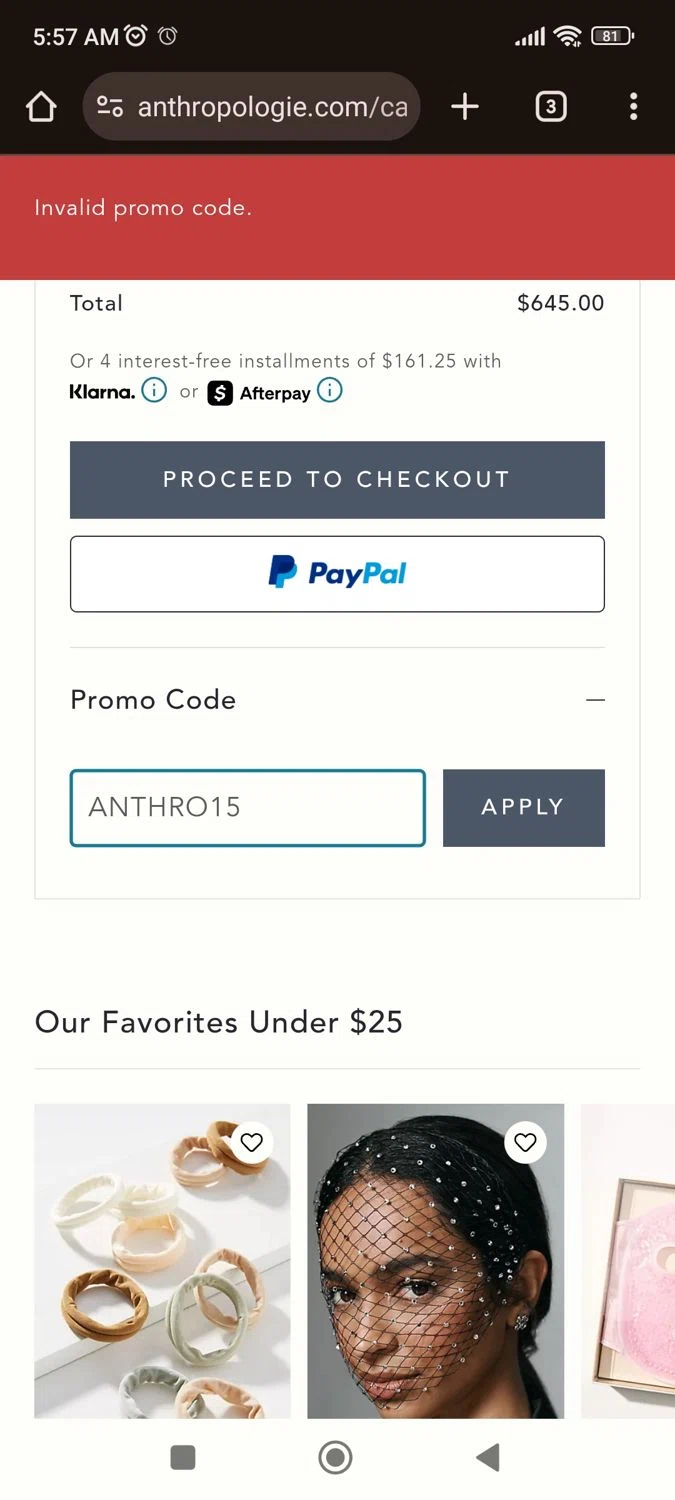 BHLDN promo code screenshot showing code ANTHRO15 applied at BHLDN checkout page. Uploaded by SimplyCodes community member juliocoronel038ef0f on Nov 18, 2025