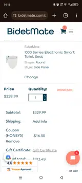 Honey5 coupon verification screenshot