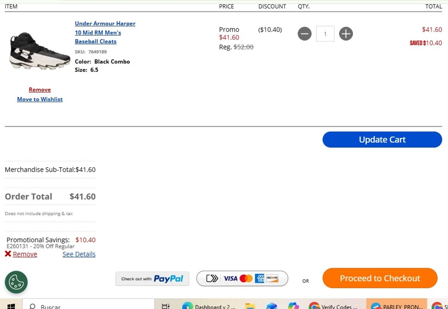 Big 5 Sporting Goods checkout page showing Big 5 Sporting Goods promo code box | Screenshot taken by SimplyCodes community member on Jan 31, 2026
