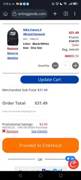 Big 5 Sporting Goods coupon verification screenshot