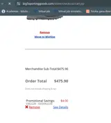 Big 5 Sporting Goods coupon verification screenshot