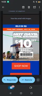 Big 5 Sporting Goods coupon verification screenshot
