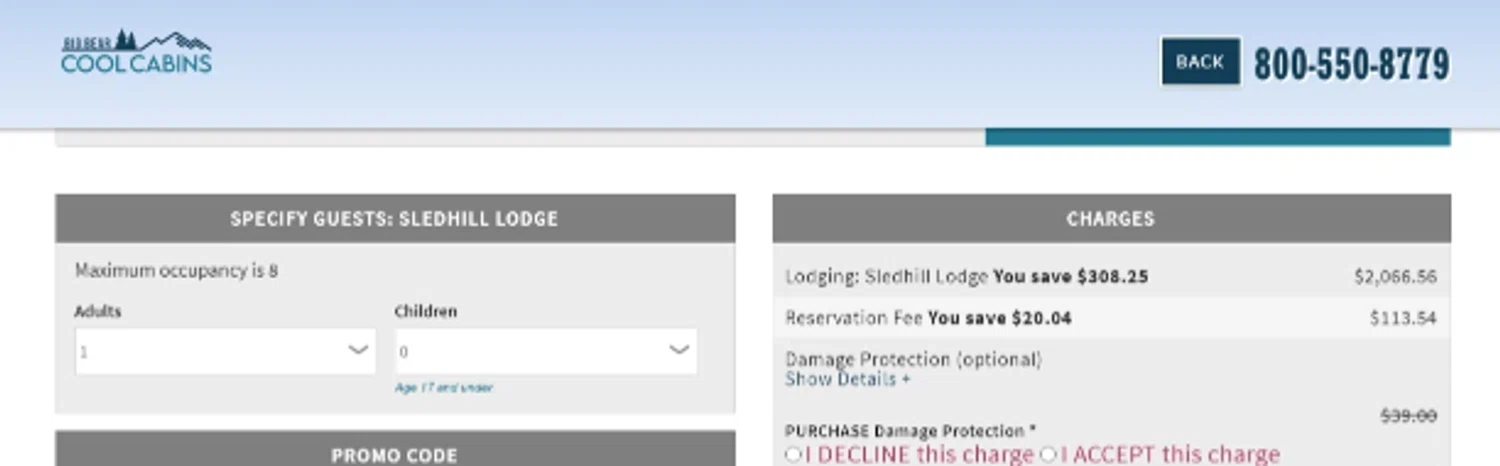 Big Bear Cool Cabins promo code screenshot showing code THISWEEK applied at Big Bear Cool Cabins checkout page. Uploaded by SimplyCodes community member La_Cara_Mia on Apr 21, 2025