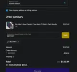 Big Boy Bamboo coupon verification screenshot