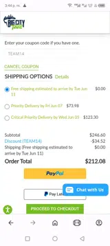 TEAM14 coupon verification screenshot