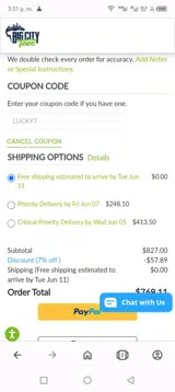 lucky7 coupon verification screenshot
