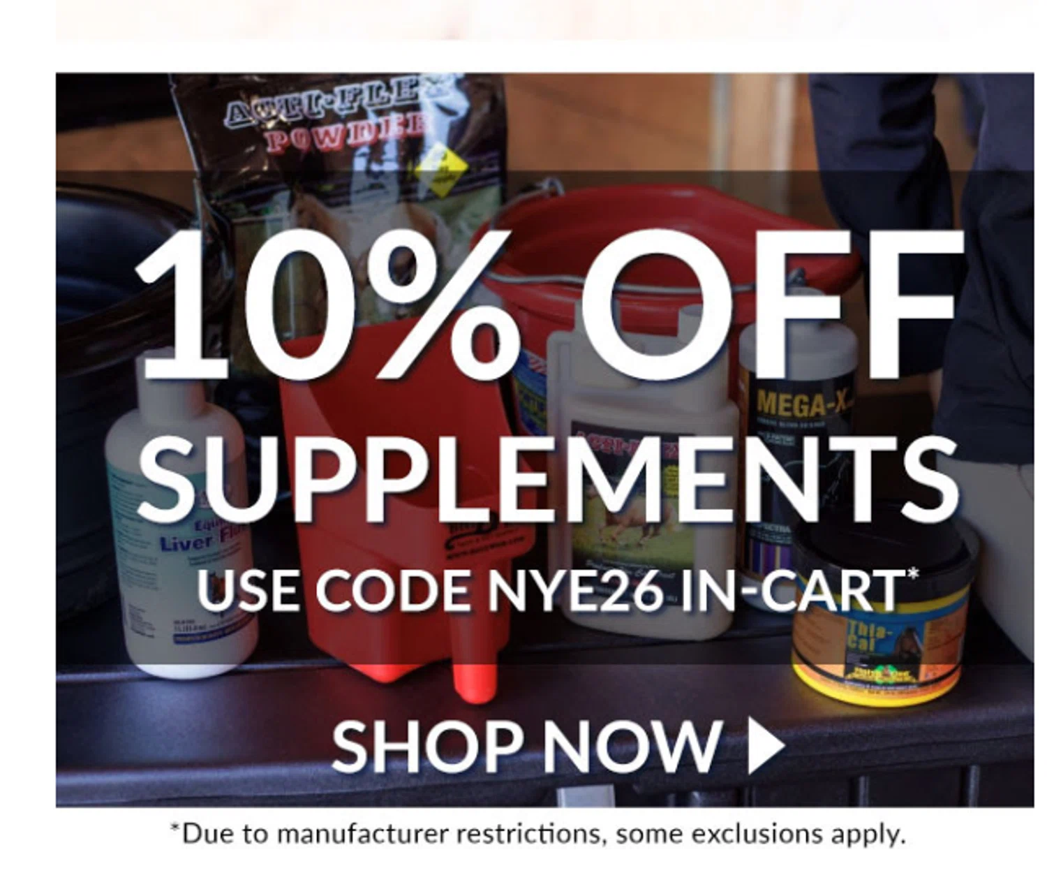 Big Dee's Tack & Vet Supplies promo code screenshot showing code NYE26 applied at Big Dee's Tack & Vet Supplies checkout page. Uploaded by SimplyCodes community member valeriaantonieta on Dec 26, 2025