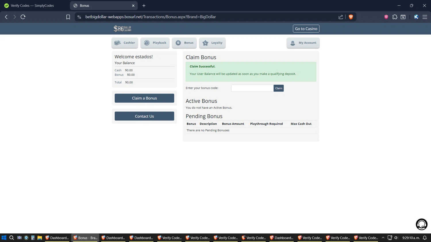 Big Dollar checkout page showing Big Dollar promo code box | Screenshot taken by SimplyCodes community member on Nov 10, 2025